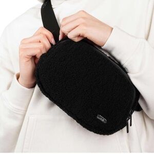 LOLE Black Fleece Crossbody Bag